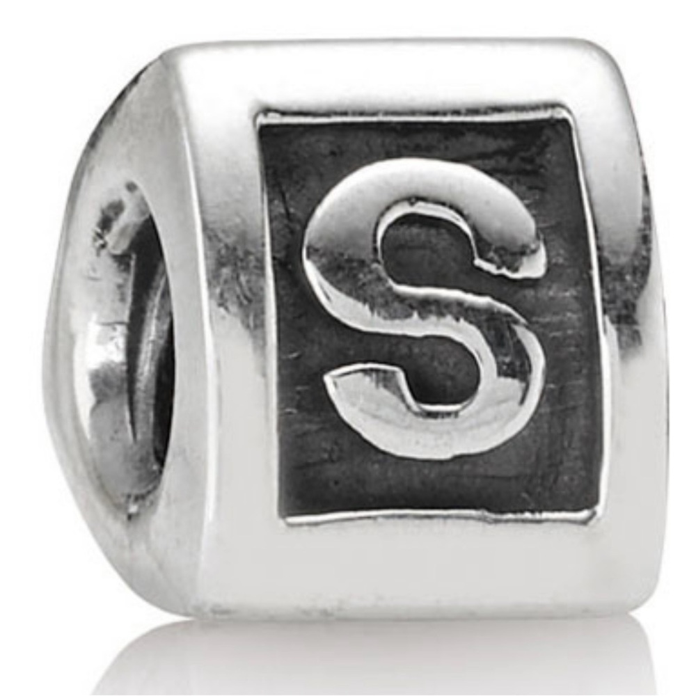 S initial Pandora charm - authentic 925 ale